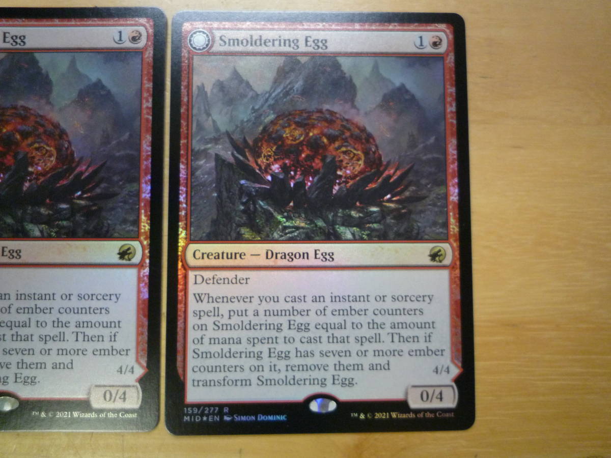 MTG　MID　くすぶる卵/Smoldering Egg　英語　Foil　3枚_画像2