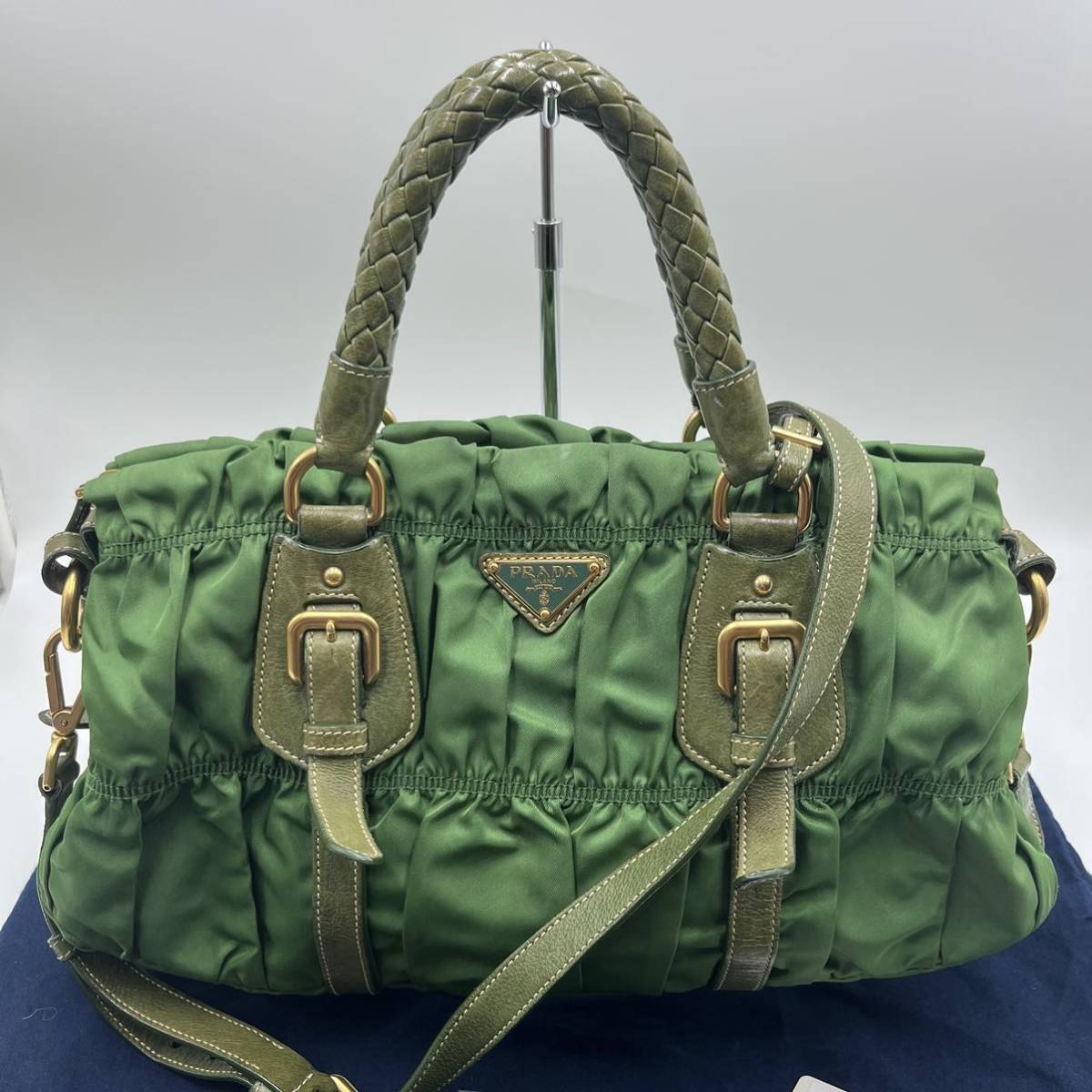 激レア美品 PRADA プラダ ショルダーバッグ ハンド 2way ギャザー