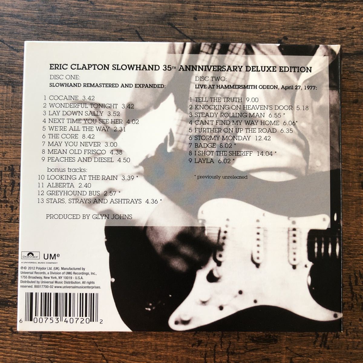 最終セール★送料無料/エリック・クラプトン/スロウハンド/Eric Clapton/Slowhand/35th Anniversary Deluxe Edition/2CD/美品/w/77年ライヴの画像10