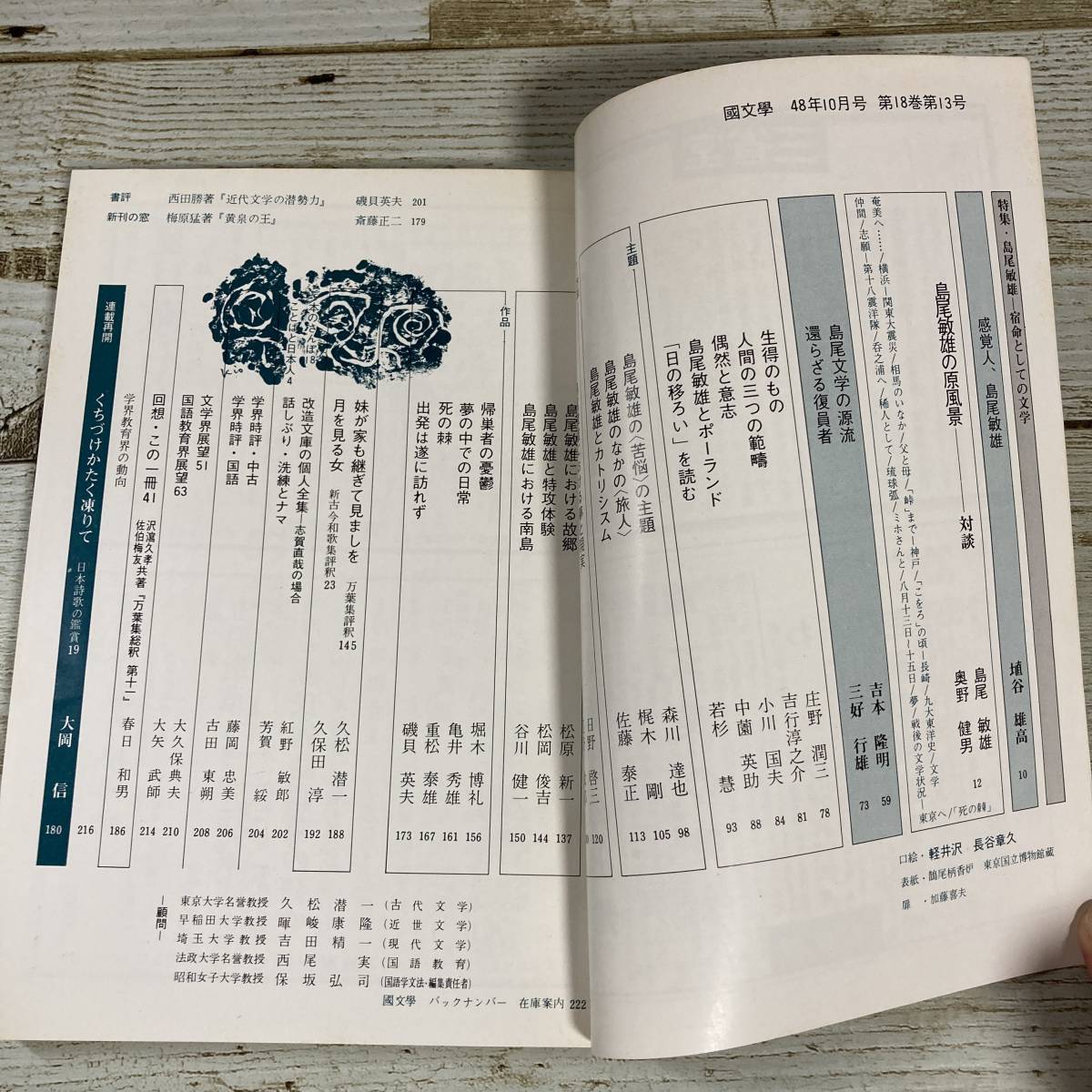 A0034■ 國文學 国文学 解釈と教材の研究 1973年(昭和48年) 10月■島尾敏雄 宿命としての文学 ■書込みあり＊レトロ＊ジャンク【同梱不可】_画像4