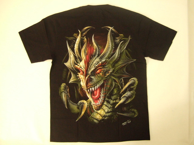 横浜最新 夜光 クインドラゴンドアップ柄♪魅惑のＴシャツqueen dragon M, L, XL 送料220円15(サイズを必ずお知らせ下さい)_画像2