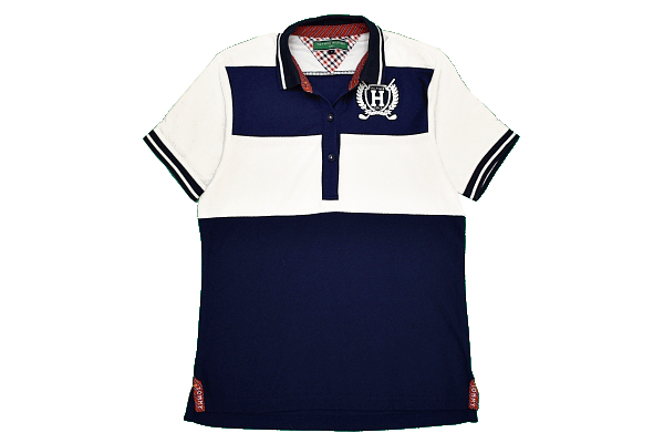 Y-6247★送料無料★美品★TOMMY HILFIGER GOLF トミーヒルフィガー ゴルフ★正規品 バイカラー ロゴ 鹿の子 半袖 ポロシャツ M_画像6