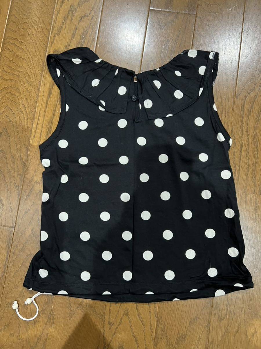 VIVID vere vi vi dovela child clothes setup 140 polka dot black × white Kids no sleeve skirt 