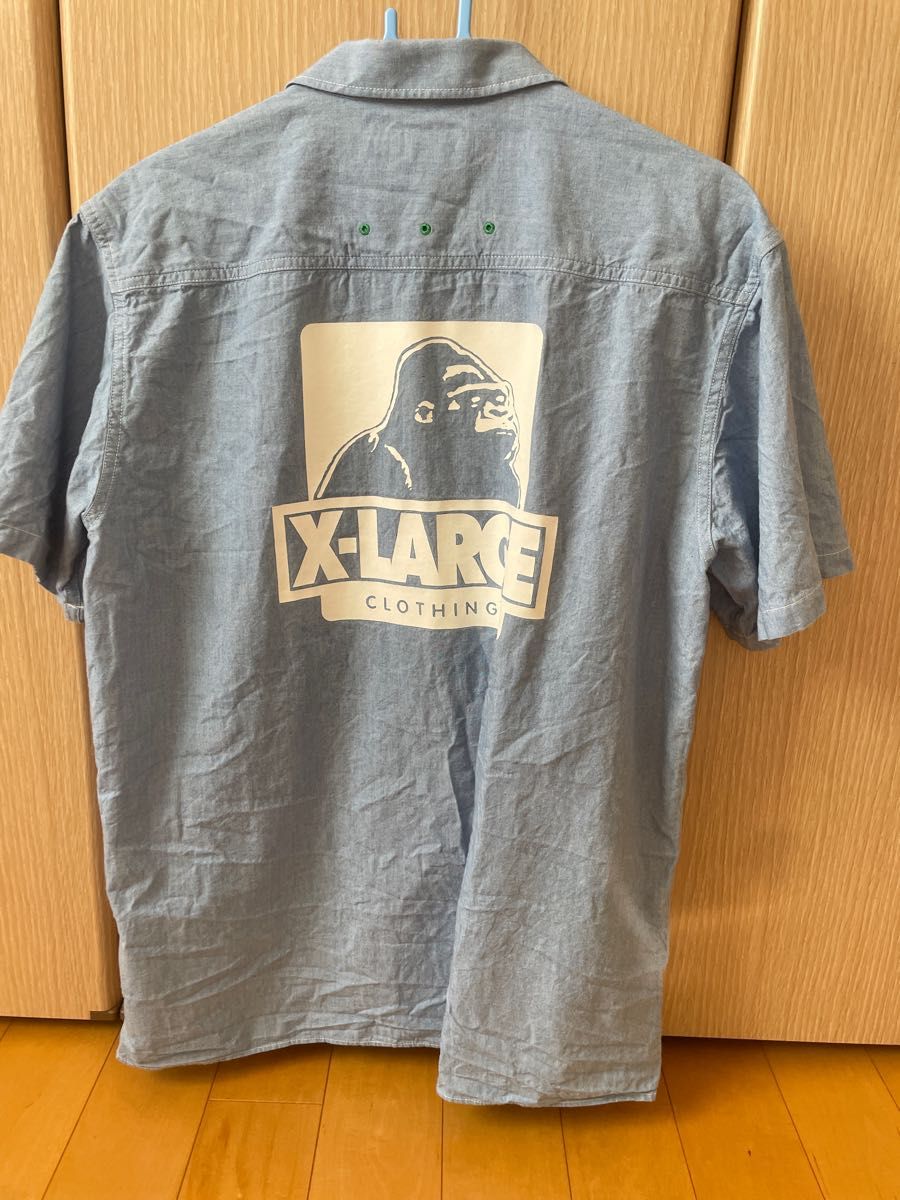 X-LARGE（エクストララージ） S/S OG WORK SHIRT 半袖 ワークシャツ/半袖シャツ/L/ブルー