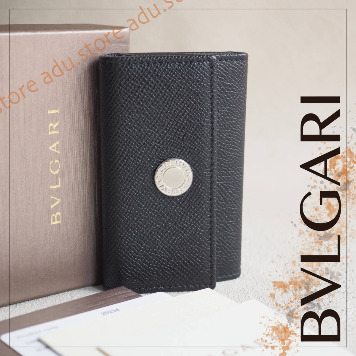 未使用極美品★ ブルガリ BVLGARI 6連キーケース 鍵 クラシコ 20234 キーホルダー キーチャーム ブラック 黒 / ブランド メンズ レディース_画像1