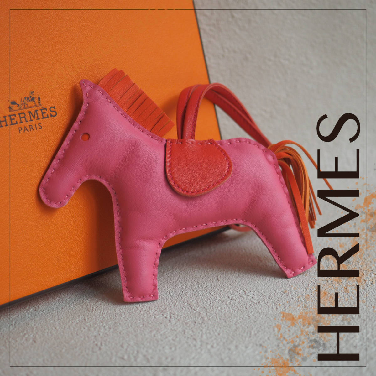  превосходный товар * Hermes HERMES сумка очарование Rodeo MM rose Azare orange мак ju индеец мелкие вещи anyo-miro бренд печать нет 