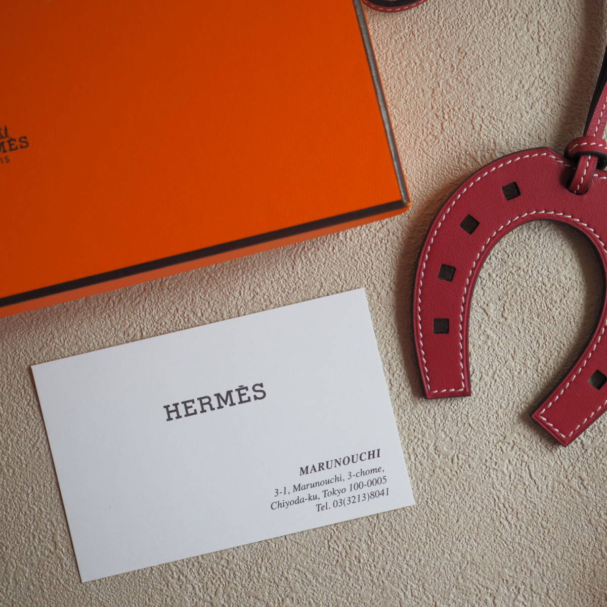 未使用極美品★ エルメス HERMES パドックシュバル チャーム 馬蹄 ホースシュー キーホルダー ストラップ / ブランド メンズ レディース_画像4