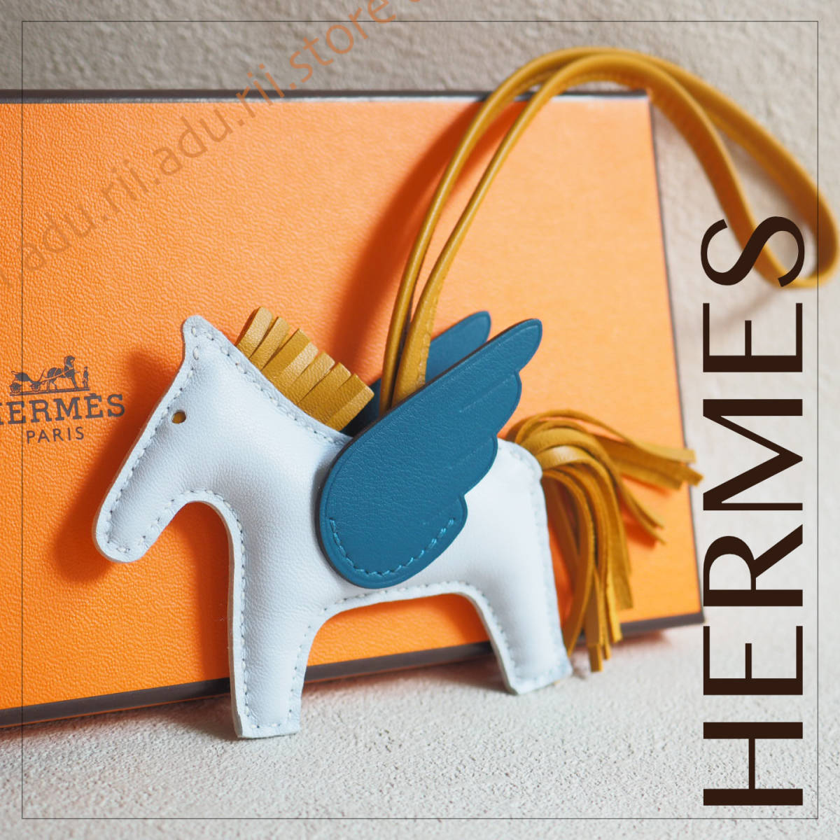 未使用極美品☆ エルメス HERMES ロデオ ペガサスPM チャーム ブルー