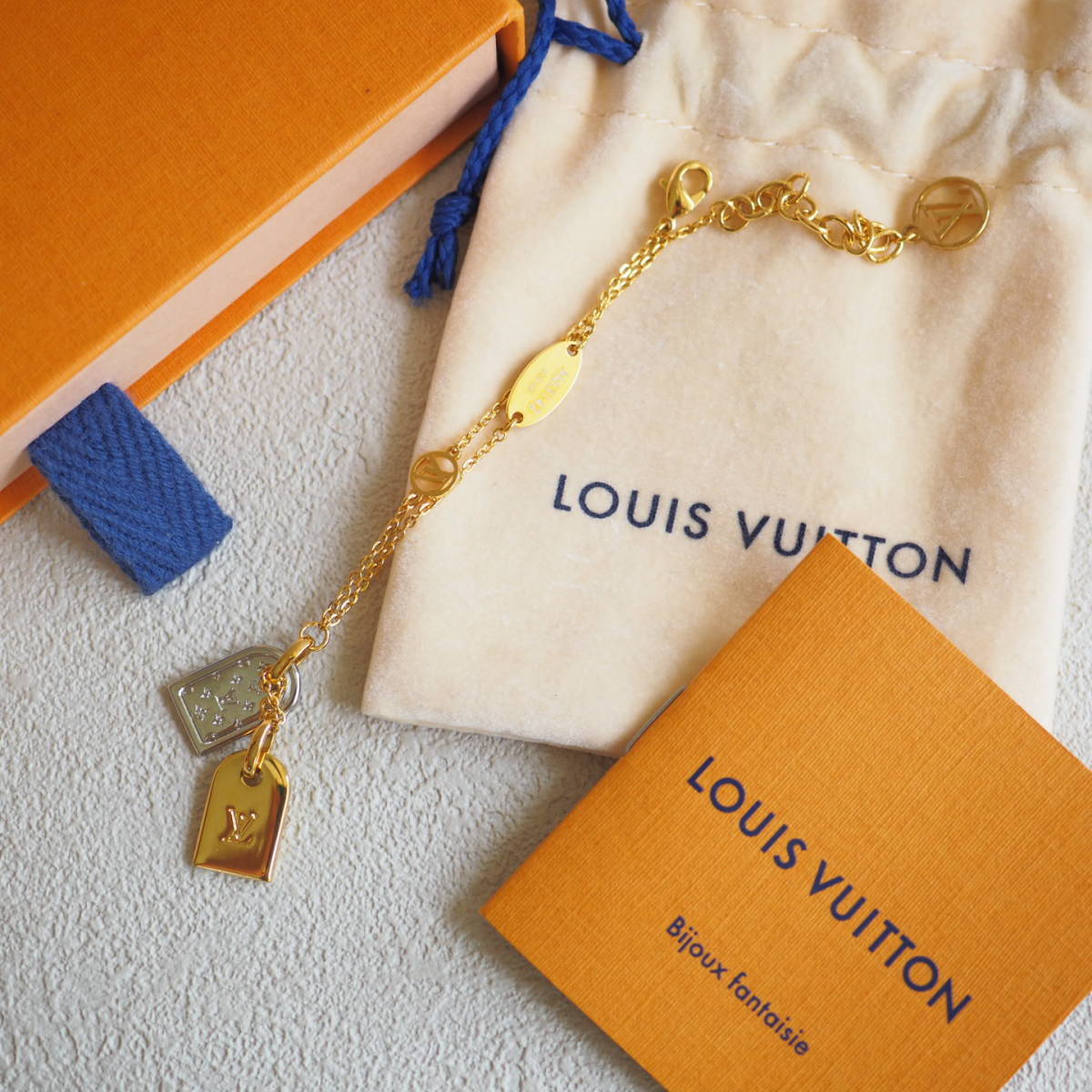 未使用極美品★ ルイヴィトン LOUIS VUITTON ブレスレット ナノグラム モノグラム ゴールド シルバー M63142 アクセサリー ジュエリー_画像6