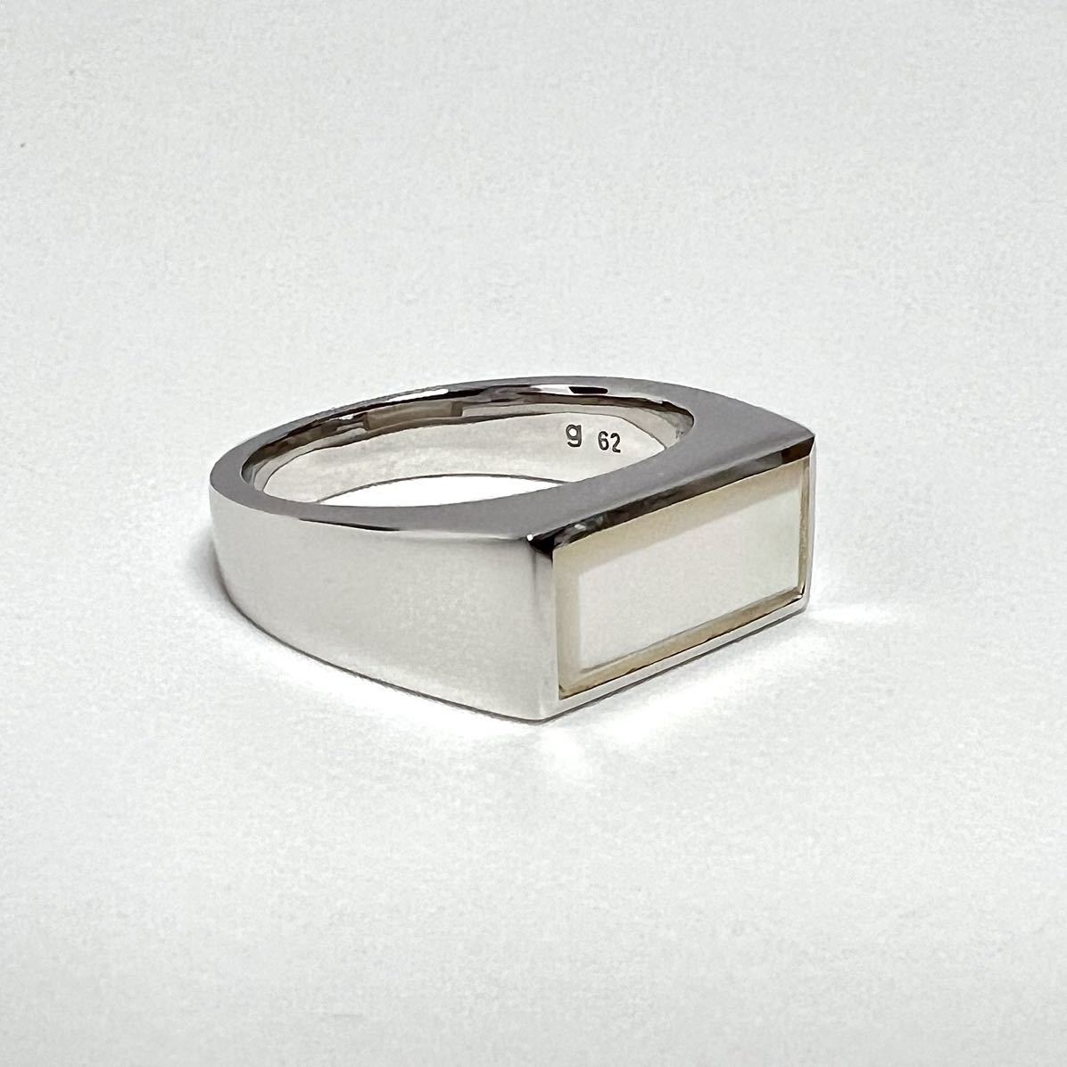62 新品 トムウッド PeakyRing MOP ホワイト 白 ピーキーリング Peaky Ring Mother of Pearl マザー パール ピーキー リング 指輪 シルバー