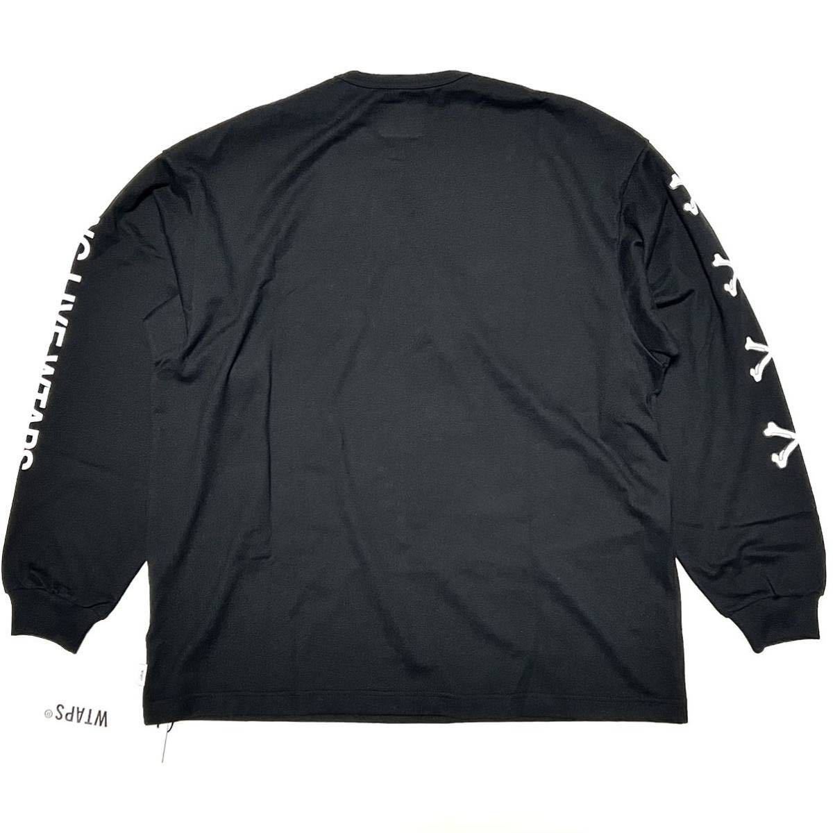 04 新品 WTAPS ダブルタップス クロスボーン ロゴ ロンT LXLXW LS ブラック 長袖 オーバーサイズ W)TAPS Wタップス W-TAPS ロングスリーブ_画像2