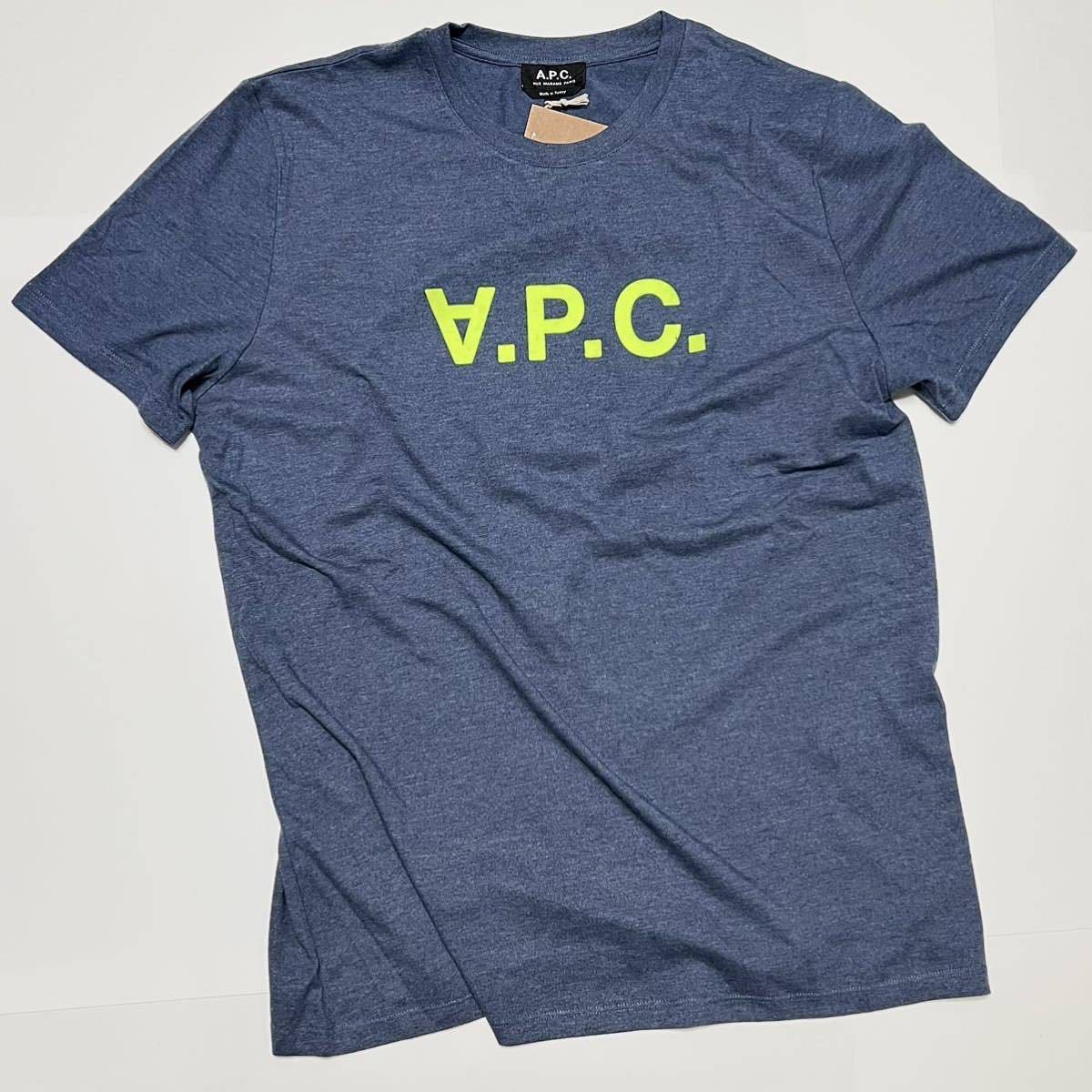 XL 新品 A.P.C. アーペーセー VPC ロゴ Tシャツ 半袖 APC ネイビー フロント VPCロゴ カラーTシャツ ロゴT フロント ビッグロゴ メンズ_画像4