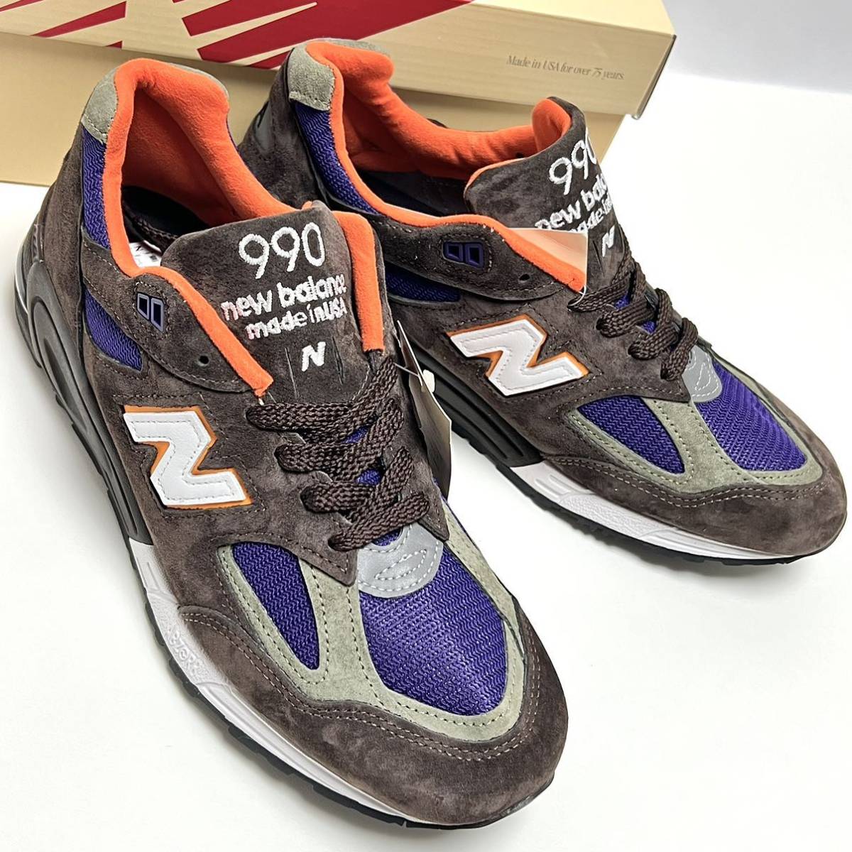 27.5cm 新品 ニューバランス M990 USA製 アメリカ製 NEWBALANCE ブラウン 茶 MADE IN USA 米国製 USA9.5 990 BR2 1500 990V2 9060 991_画像1