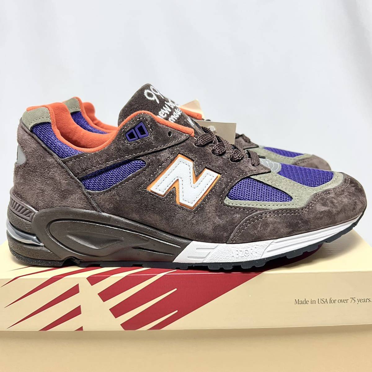 27.5cm 新品 ニューバランス M990 USA製 アメリカ製 NEWBALANCE ブラウン 茶 MADE IN USA 米国製 USA9.5 990 BR2 1500 990V2 9060 991_画像3