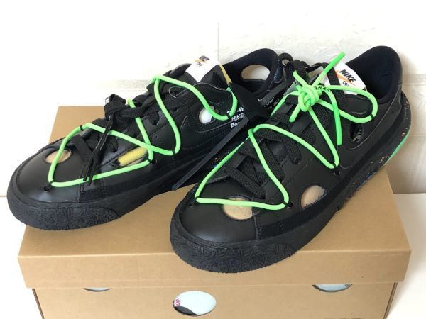新品【送料無料】Nike x Off-White Blazer Low '77 Black and Electro Green 　26.5㎝　ナイキ オフホワイト ブレーザー ロー