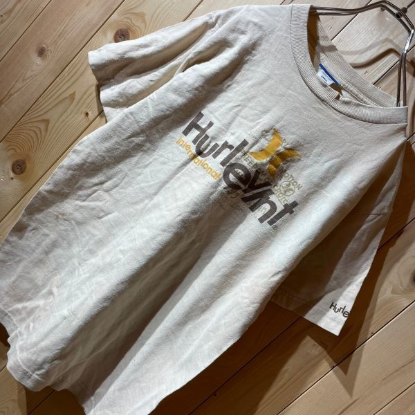 【KY613】Hurley 半袖Tシャツ ベージュ レディース S ポス_画像3