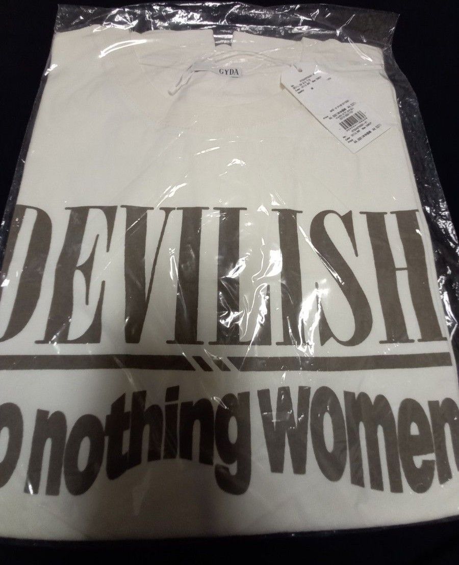 ＜GYDA＞ DEVILISH BIG Tシャツ／トップス／半袖／Tシャツ／フリーサイズ／オーバーサイズ／オフホワイト