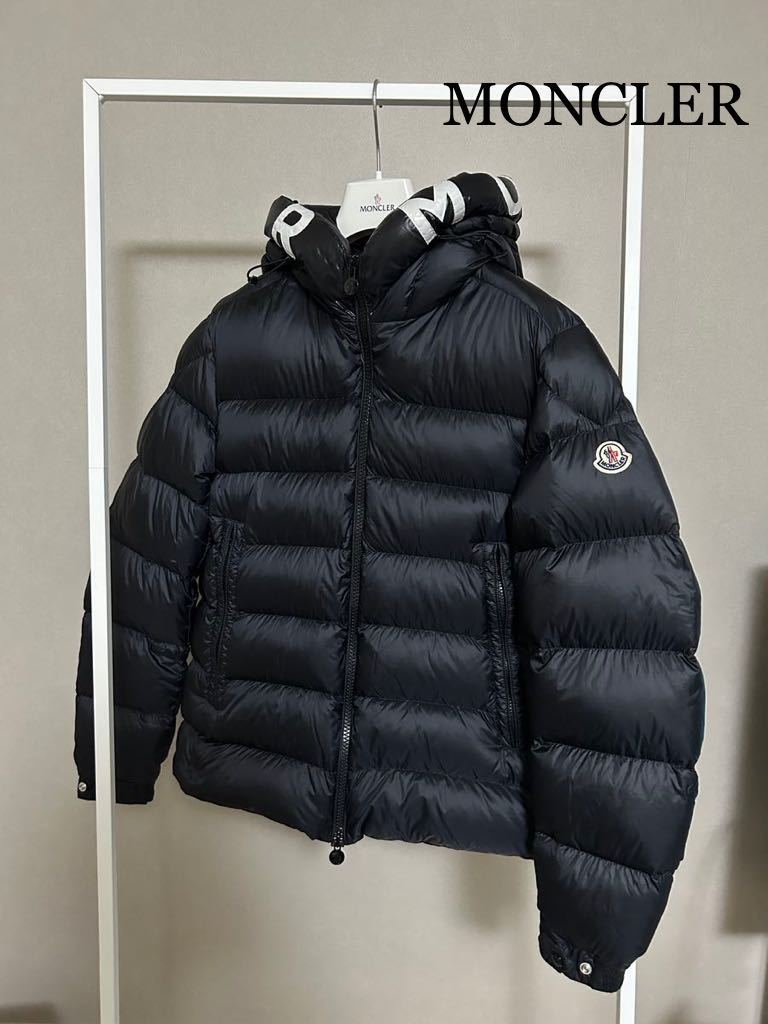 モンクレール MONCLER SALZMAN ロゴフーデッドダウン サイズ2 美品 黒