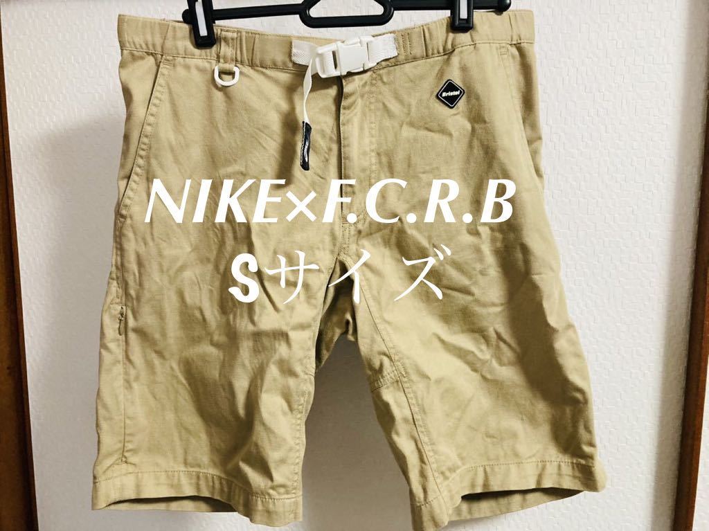 F C R B ×NIKE ナイキ ブリストル ハーフパンツ Sサイズ ベージュ FCRB