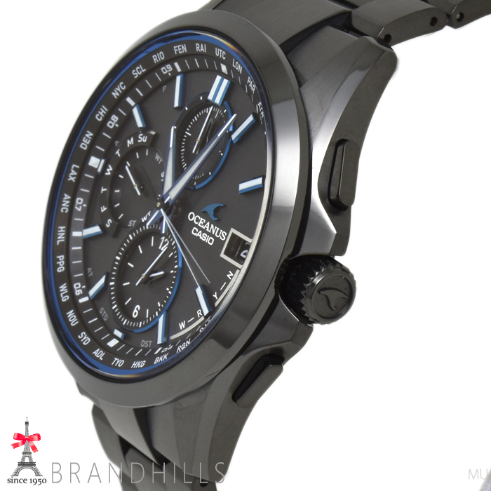 カシオ 腕時計 メンズ オシアナス クラシックライン ソーラー電波 チタン ブラック文字盤 OCW-T2600B-1AJF 極美品_画像4