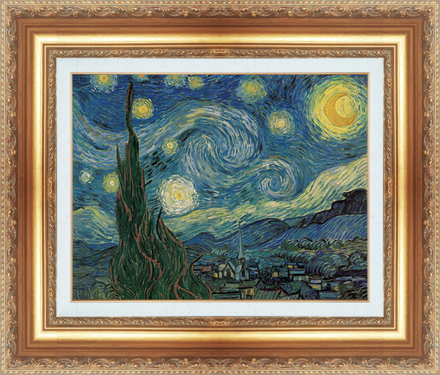 絵画 額縁付き 世界の名画シリーズ ヴィンセント・ヴァン・ゴッホ 「 星月夜 」 サイズ F10