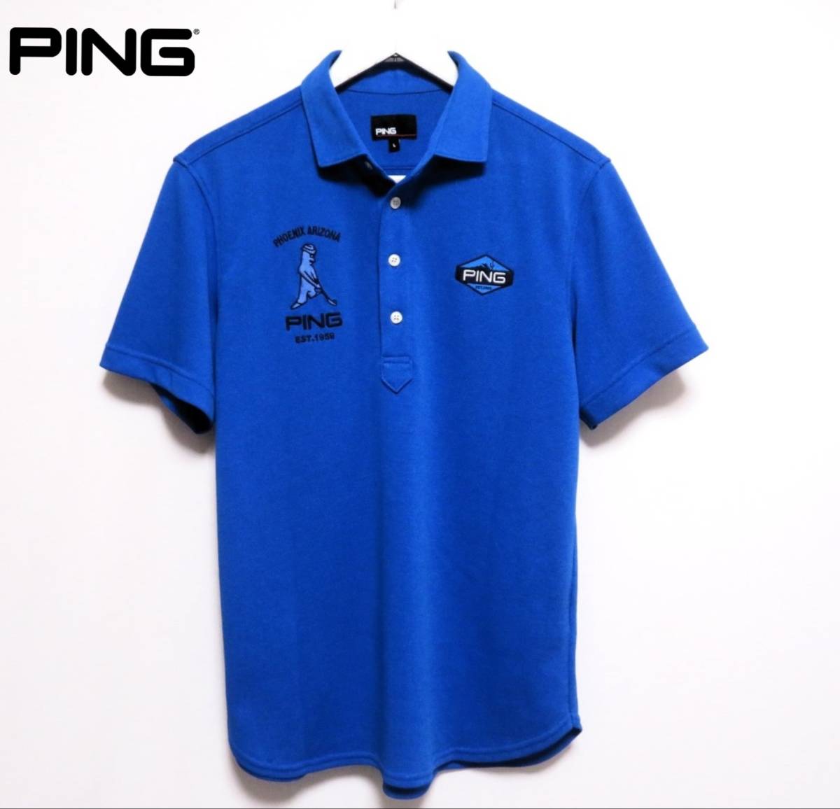 コムドットゆうた 着用 PING Tシャツ 半袖 XL ハーフボタン 黒 小物