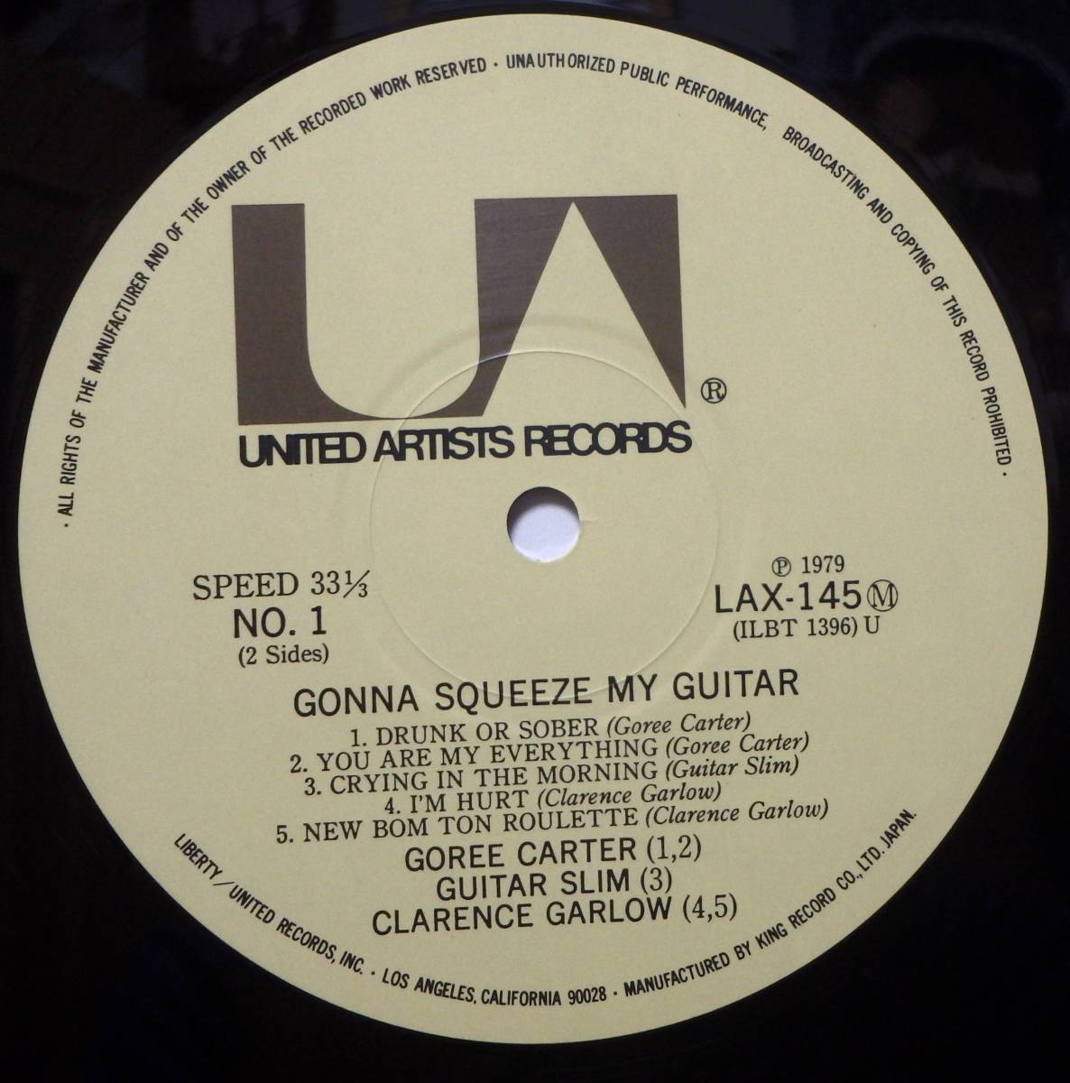 【BB429】V.A.(Blues)「Gonna Squeeze My Guitar」, 79 JPN(帯) mono Comp.　★ゴリー・カーター/クラレンス・ガーロウ/ギター・スリム_画像5