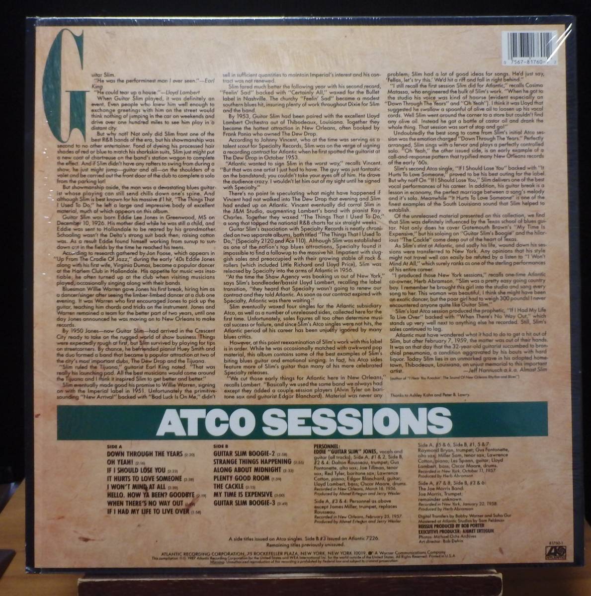 【BB335】GUITAR SLIM「Atco Sessions」, 87 US Compilation/シュリンク　★テキサス・ブルース_画像2