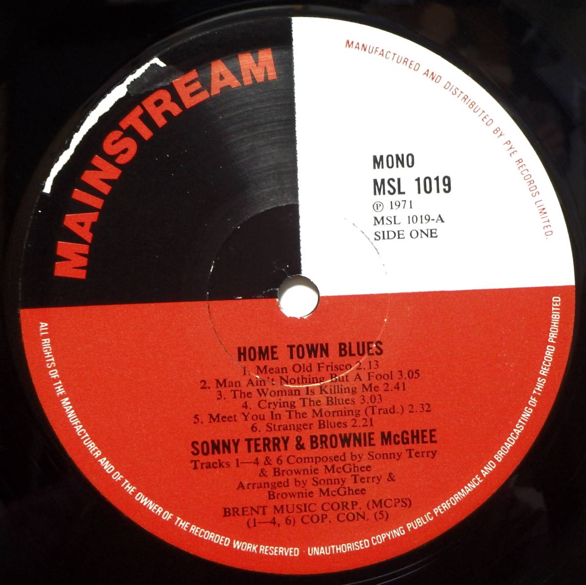 [BB312]SONNY TERRY & BROWNIE McGHEE[Hometown Blues], 73 UK mono Reissue * губная гармоника * блюз / вилка * блюз 
