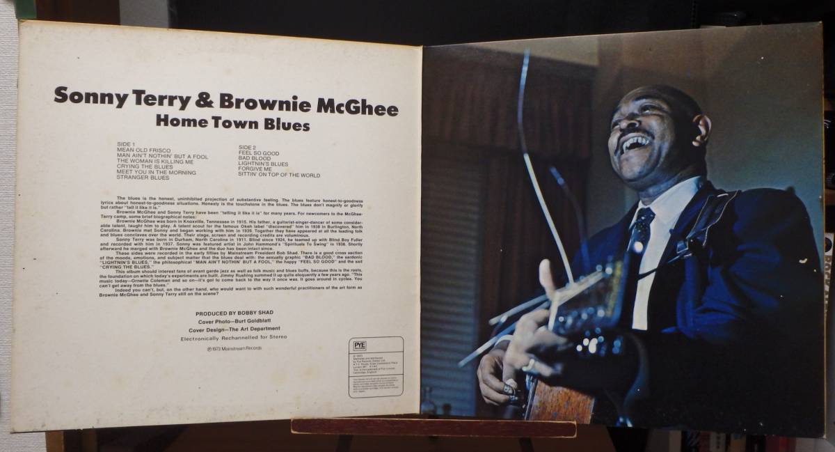 [BB312]SONNY TERRY & BROWNIE McGHEE[Hometown Blues], 73 UK mono Reissue * губная гармоника * блюз / вилка * блюз 