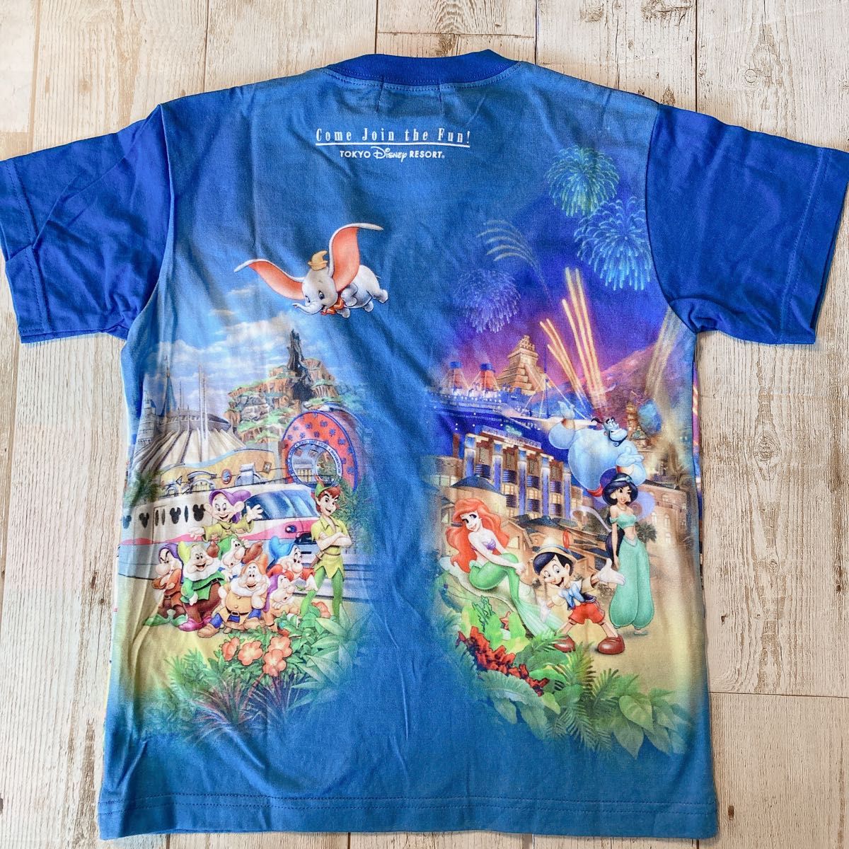 【未使用】超レア　東京 ディズニー リゾート オールスター　Tシャツ　120 半袖Tシャツ 総柄 ミッキーミニー ピーターパン