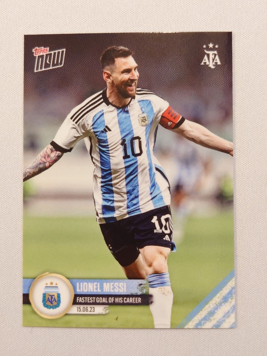topps now Lionel Messi Fastest goal of his career #122 UEFA UCL 2022-23 トップスナウ リオネル・メッシ 直筆サインなし no auto 11