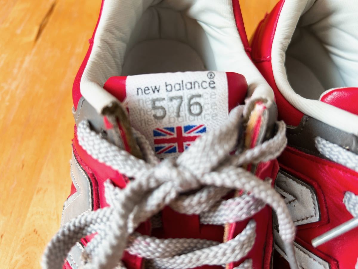 廃番☆new balance☆ニューバランス*UK製*576*オールレザー*赤