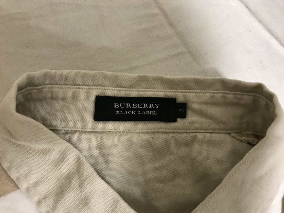 本物バーバリーブラックレーベルBURBERRYコットンボーダー柄半袖ポロシャツメンズアメカジサーフミリタリービジネススーツベージュ2M日本製