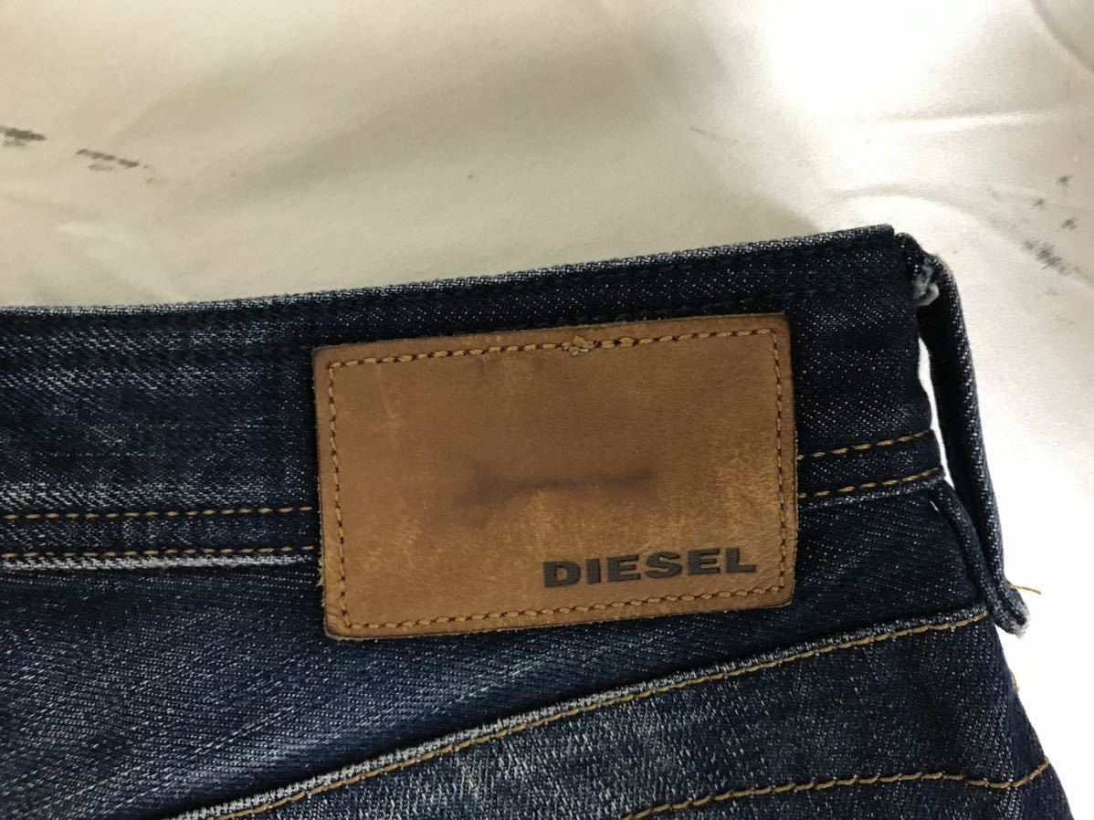 本物ディーゼルDIESELコットンダメージ加工デニムハーフショートパンツミリタリーサーフアメカジワーク青ブルーメンズ30Mイタリア製