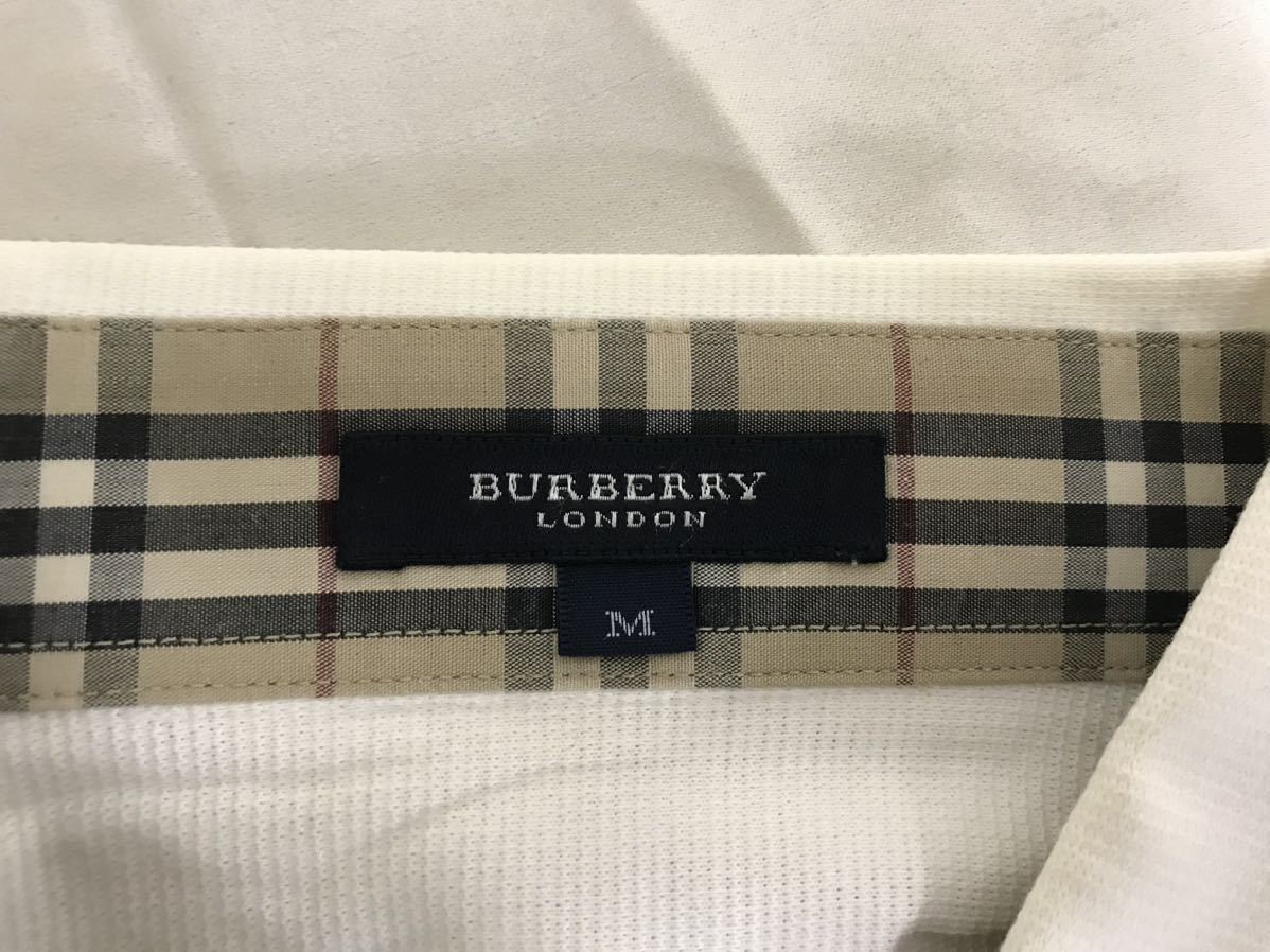  подлинный товар Burberry London BURBERRY LONDON хлопок Logo вышивка рубашка-поло с длинным рукавом мужской American Casual Surf милитари деловой костюм M белый белый Golf 