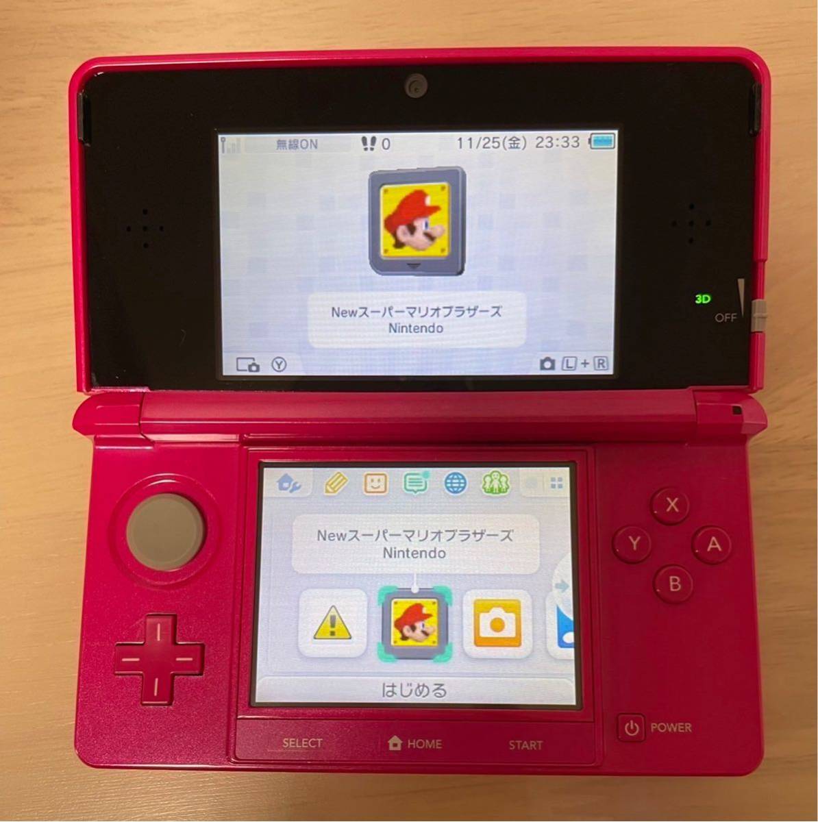 ニンテンドー3DS グロスピンク 美品 Nintendo 本体 タッチペン-