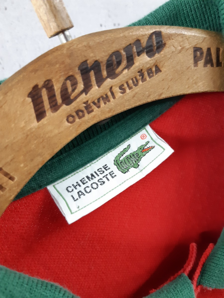 ～90s CHEMISE LACOSTE GUCCIカラー　ポロシャツ　ラコステ　ヴィンテージ　グッチカラー風　ヴィンテージ_画像7