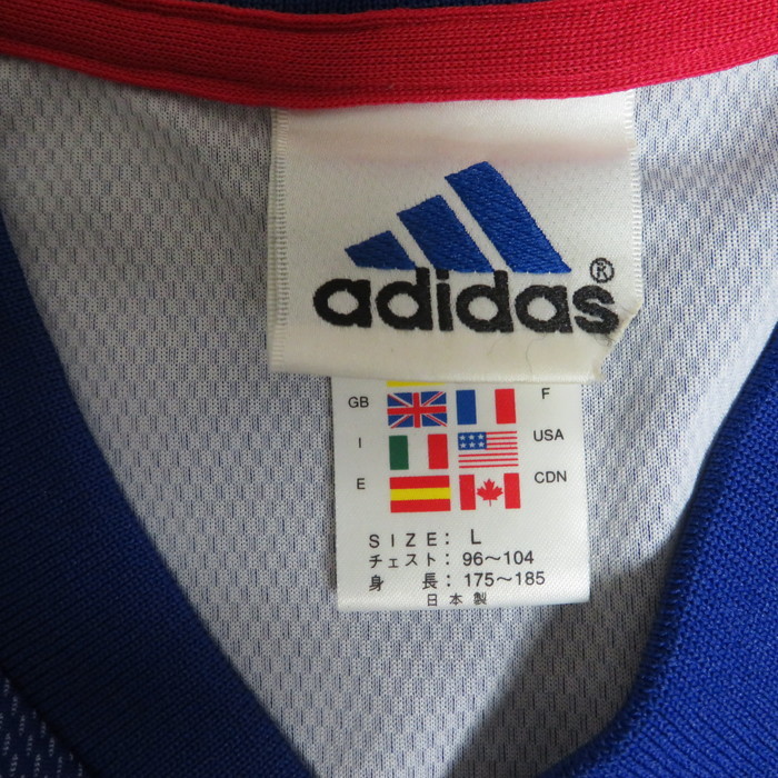 古着 メンズL adidas/アディダス サッカー 日本代表 2002-03 レプリカ ホーム ユニフォーム 半袖 ブルー 381414_画像5
