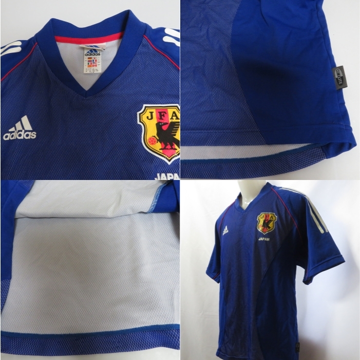 古着 メンズL adidas/アディダス サッカー 日本代表 2002-03 レプリカ ホーム ユニフォーム 半袖 ブルー 381414_画像3