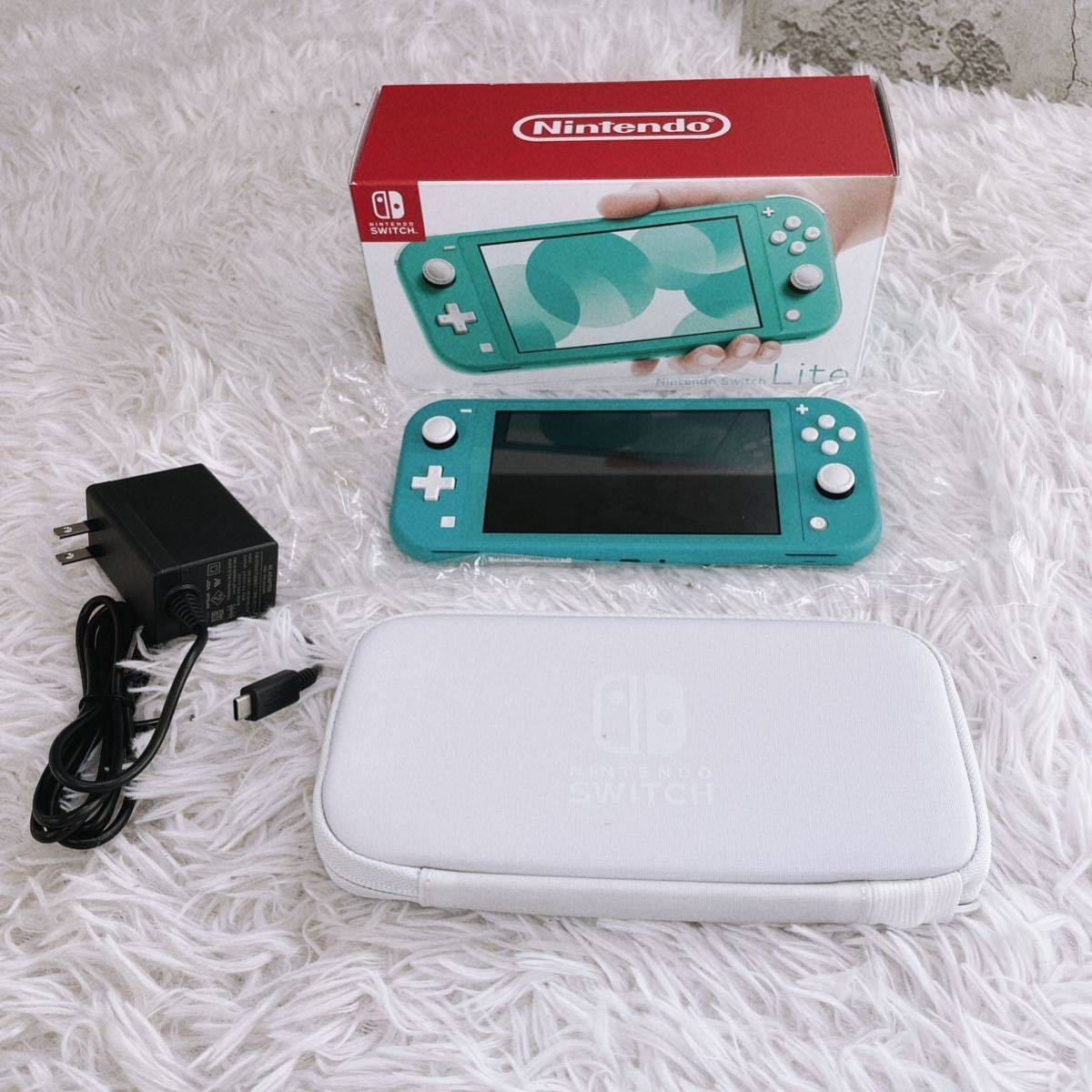 Nintendo Switch Lite ターコイズ 本体 ケース付き-