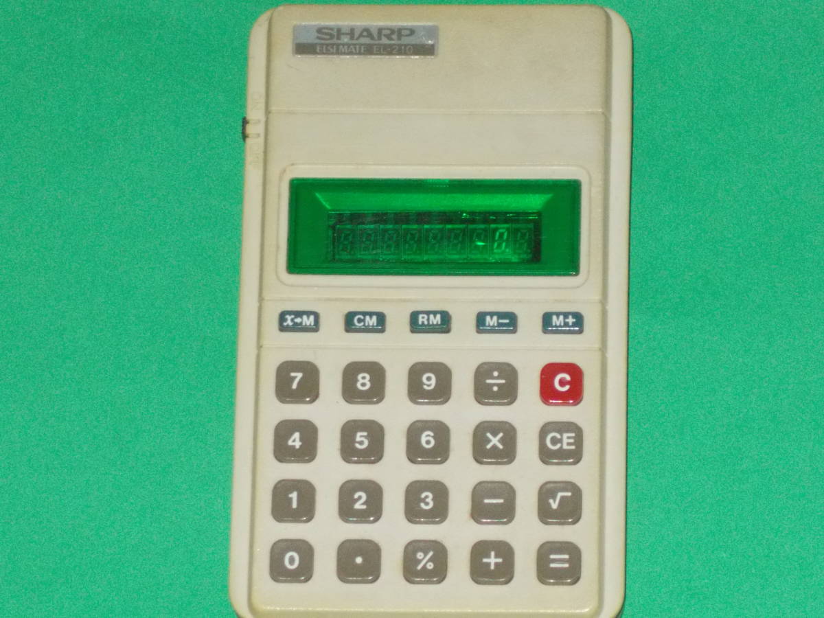 SHARP シャープ株式会社★ELECTRONIC CALCULATOR 電卓 電子ソロバン★ELSIMATE エルシーメイト EL-210★蛍光表示★昭和レトロ アンティーク