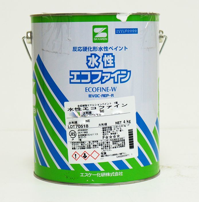 水性エコファイン 艶有り 4kg 濃彩色 エスケー化研 外壁用塗料 Z26-