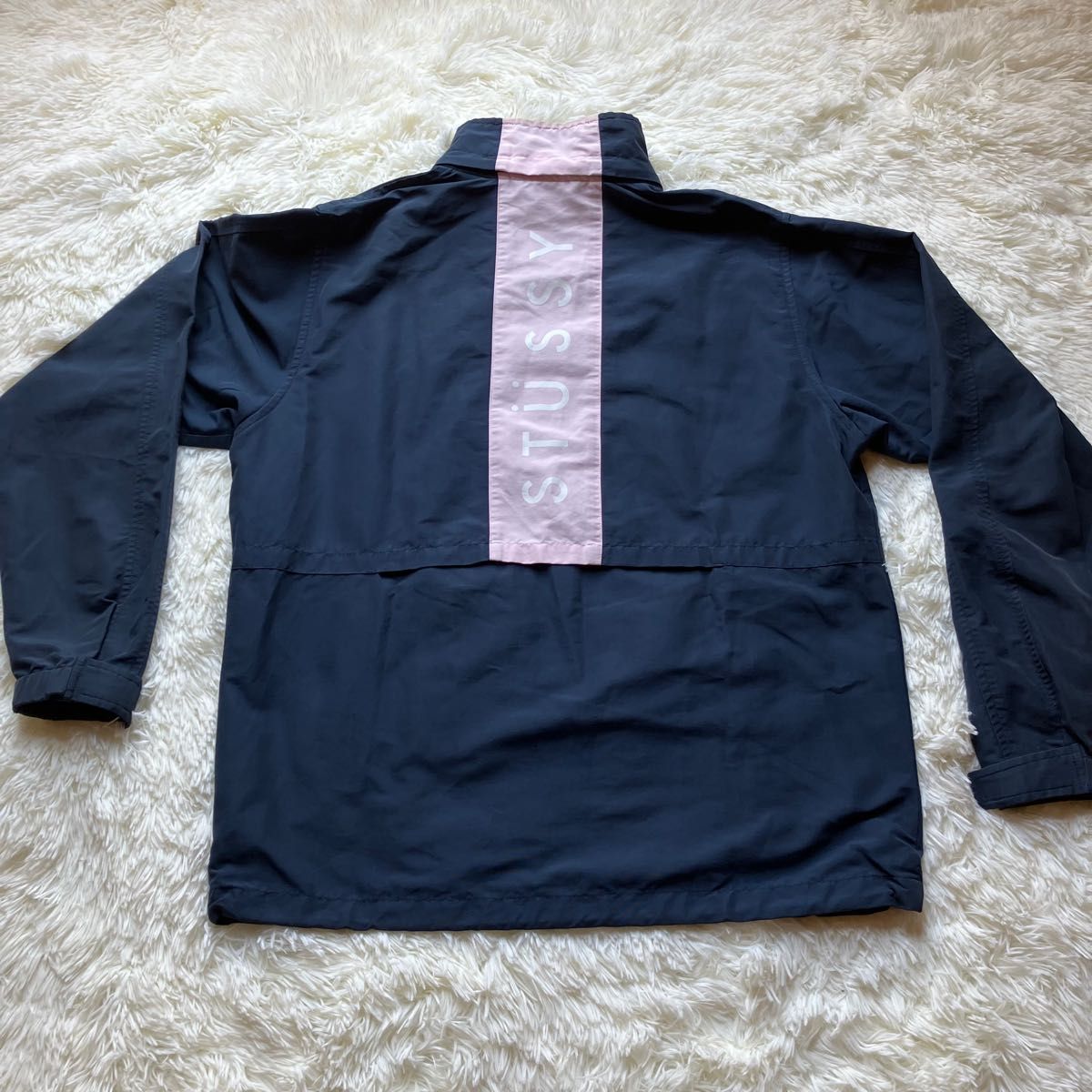 STUSSY ナイロンジャケット コーチジャケット バックプリント ジップ