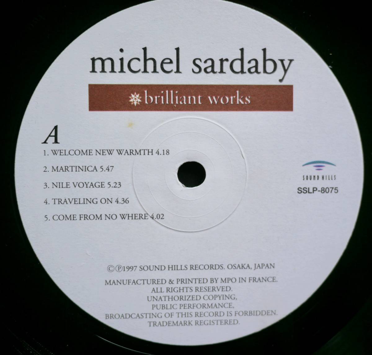 LP★Michel Sardaby / Brilliant Works 人気曲/名曲網羅 日本独自盤 Sound Hills Records SSLP-8075 _画像2