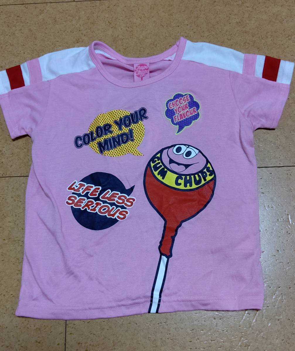 チュッパチャップス Tシャツ 110 ピンク 保管品… Chupa Chups_チュッパチャップス Tシャツ 110 保管品