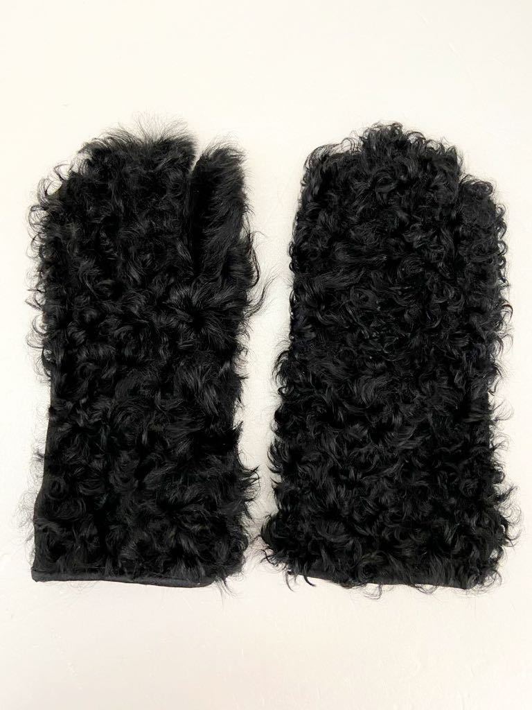 ALESSANDRO DELL'ACQUA sizeS イタリア製ファーグローブ 手袋 ブラック 黒 メンズ アレッサンドロデラクア