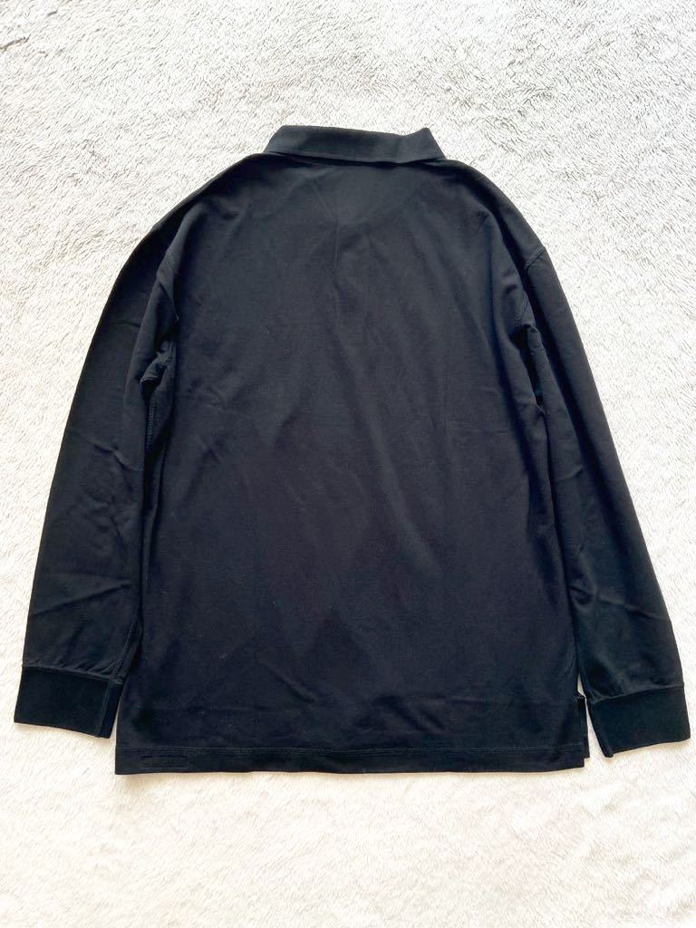 美品 PAPAS size50-L 長袖ポロシャツ ブラック 黒 パパス カノコ 鹿の子_画像5