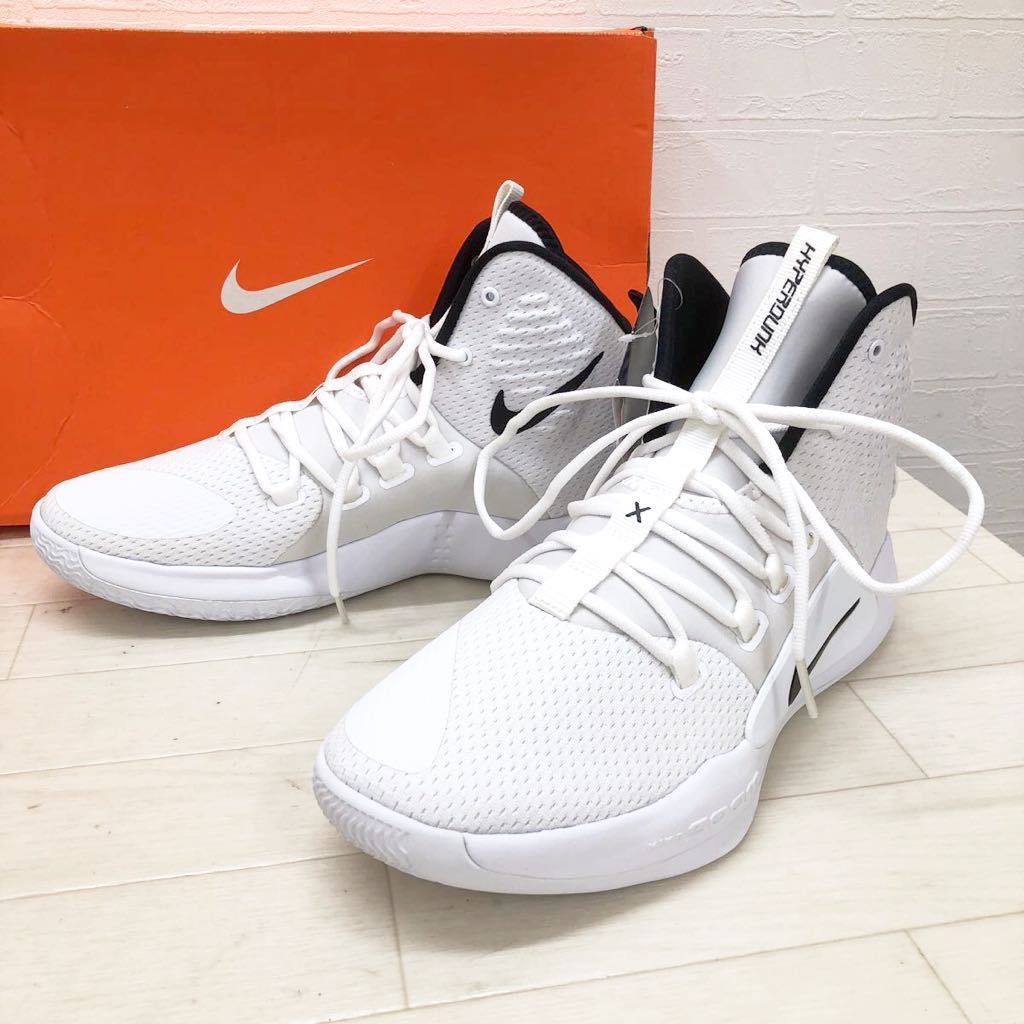 1083★ 新品 箱付き NIKE HYPERDUNK X TB ナイキ ハイパーダンク バスケットボールシューズ スパイク バッシュ 28 メンズ ホワイト_画像1