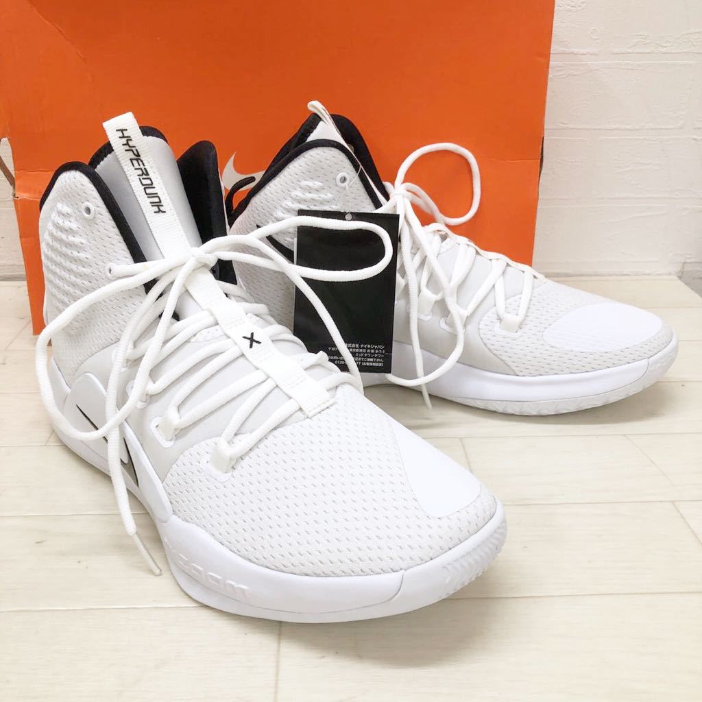 1083★ 新品 箱付き NIKE HYPERDUNK X TB ナイキ ハイパーダンク バスケットボールシューズ スパイク バッシュ 28 メンズ ホワイト_画像2